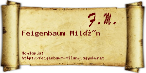 Feigenbaum Milán névjegykártya